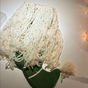 vintage Green and White Elf Stocking